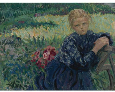 GIRL SEATED IN A GARDEN