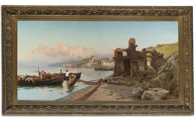 FISHERMAN ON THE BAY OF BAIA, NAPLES