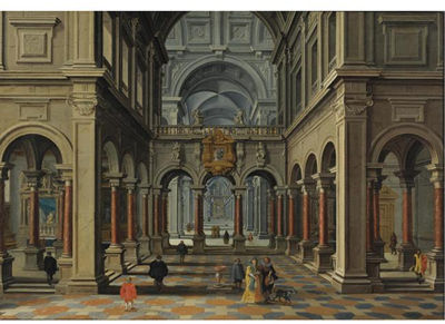 Sample artwork by Bartholomeus Van Bassen (c.1590 - 1652), known for architectural paintings - View similar artists and auction records