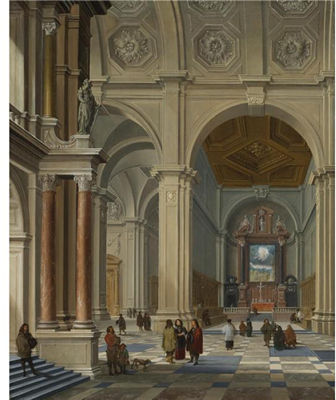 INTERIOR OF A VAULTED CHURCH