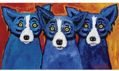 I HEAR THE BLUES, I SEE THE BLUES, I SING THE BLUES by George Rodrigue - Auction record, sale price, and art valuation. Compare with similar artists and explore comparable artworks.