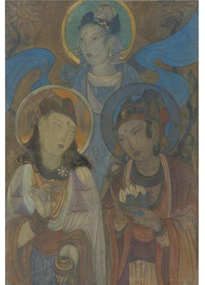 THREE BODDISATVAS, CIRCA 1920S