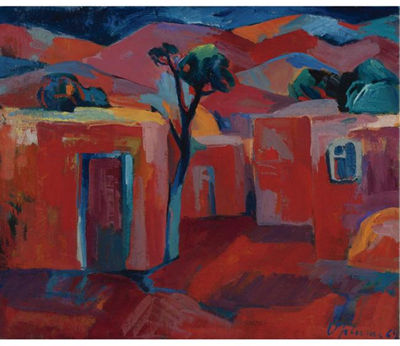Sample artwork by Minas Avetisian (1928 - 1975), known for modernist, abstract figure and genre painting - View similar artists and auction records