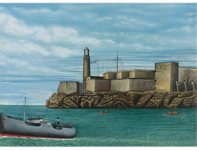 THE LIGHTHOUSE, EL MORRO HARBOR, CUBA by Rafael Moreno - Auction record, sale price, and art valuation. Compare with similar artists and explore comparable artworks.