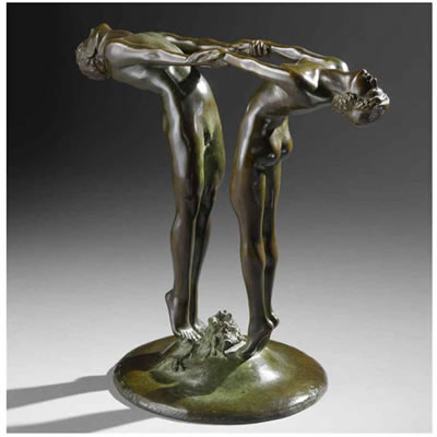 TWO DANCERS: FLOWER HOLDER