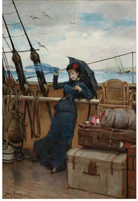 THE DEPARTURE by Henry Bacon - Auction record, sale price, and art valuation. Compare with similar artists and explore comparable artworks.