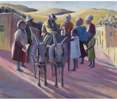 THE MILKMAN by Gerard Sekoto - Auction record, sale price, and art valuation. Compare with similar artists and explore comparable artworks.