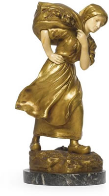FIGURE OF A HARVESTER by Henryk Kossowski - Auction record, sale price, and art valuation. Compare with similar artists and explore comparable artworks.