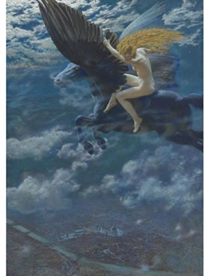 Sample artwork by Edward Robert Hughes (1851 - 1914), known for watercolor portrait and ethereal female figure painting - View similar artists and auction records