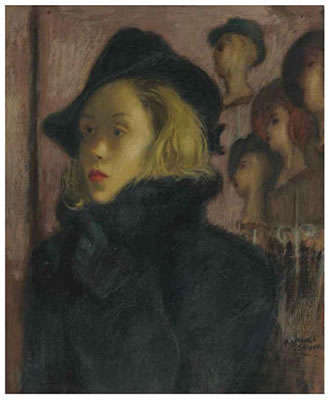Sample artwork by Raphael Soyer (1899 - 1987), known for social realist figure and genre painting, lithography, teaching - View similar artists and auction records