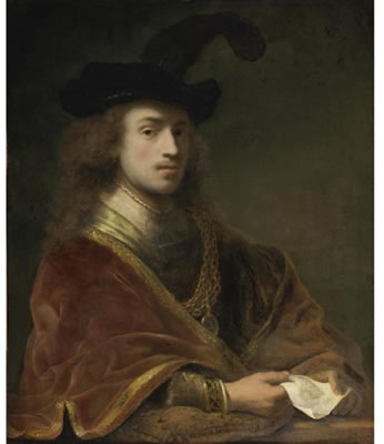 Portrait of Ferdinand Bol: SELF-PORTRAIT, BEHIND A PARAPET