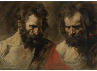 TWO STUDIES OF A BEARDED MAN