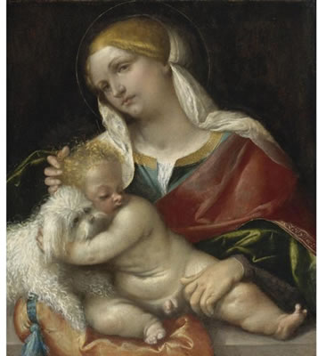 MADONNA AND CHILD WITH A DOG