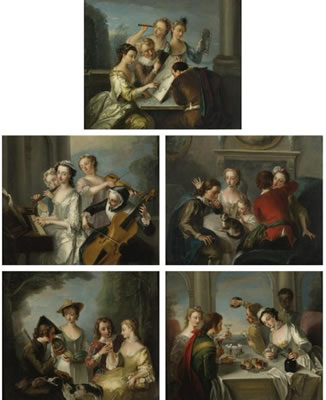 Sample artwork by Philip Mercier (1689/91 - 1760), known for portrait and genre painting, drawing master to royalty - View similar artists and auction records