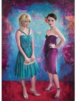 CHELSEY GREEN, DOUBLE SELF PORTRAIT (TURQUOISE/MAGENTA)