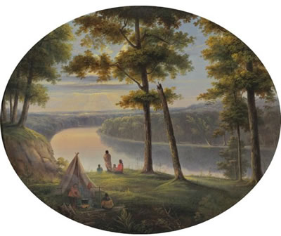 INDIAN ENCAMPMENT ON THE PLATTE RIVER