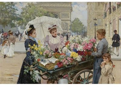 THE FLOWER SELLER ON THE CHAMPS ÉLYSÉES
