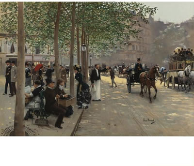 Avenue Parisienne by Jean Beraud - Auction record, sale price, and art valuation. Compare with similar artists and explore comparable artworks.