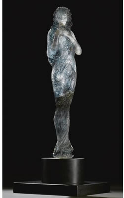 A HIGHLY IMPORTANT "FIGURE FEMME ET GUIRLANDE DE FLEURS" STATUETTE, MARCILHAC NO. CP 4 by Rene Jules Lalique - Auction record, sale price, and art valuation. Compare with similar artists and explore comparable artworks.