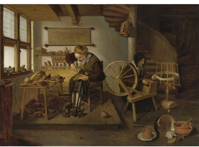 Sample artwork by Quiringh Gerritsz Brekelenkam (1622 - 1668), known for portrait and figure painting - View similar artists and auction records