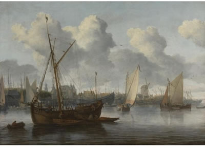 FISHING BOATS IN A HARBOR
