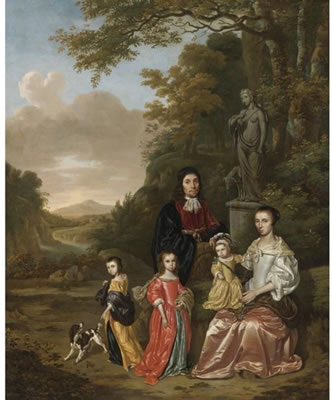 A GROUP PORTRAIT OF THE LOTH FAMILY IN A LANDSCAPE