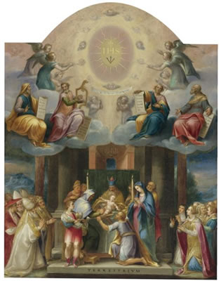 CIRCUMCISION OF CHRIST, WITH SAINTS, PROPHETS AND ANGELS