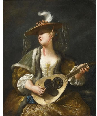 A LADY PLAYING A MANDOLIN