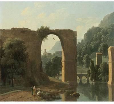 THE RUINS OF THE BRIDGE OF AUGUSTUS AT NARNI by Jean-Victor Bertin - Auction record, sale price, and art valuation. Compare with similar artists and explore comparable artworks.