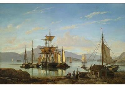 SHIPS IN A HARBOR