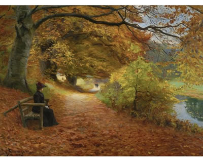WOODED PATH IN AUTUMN