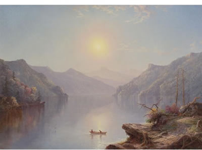 RIVER LANDSCAPE AT DAYBREAK