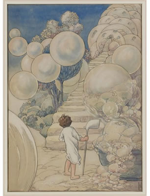 Steps to Bubble Castle - Snap Shots in Dreamland. by Nelly Littlehale Murphy - Auction record, sale price, and art valuation. Compare with similar artists and explore comparable artworks.