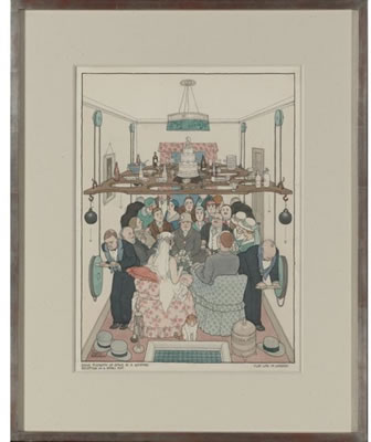 Sample artwork by William Heath Robinson (1872 - 1944), known for cartoon images of fantasy machines-contraptions, book illustrations and painting - View similar artists and auction records