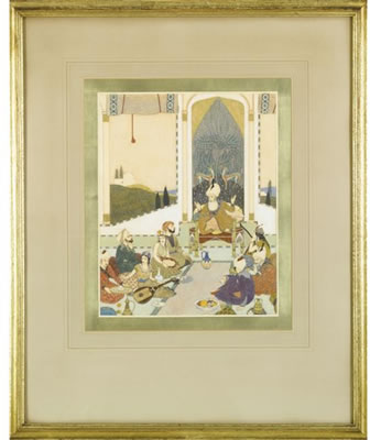 "Sinbad the Sailor entertains Sinbad the Landsman" by Edmund Dulac - Auction record, sale price, and art valuation. Compare with similar artists and explore comparable artworks.