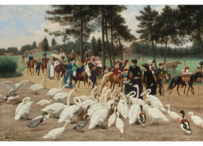 Sample artwork by Jean-Richard Goubie (1842 - 1889), known for aristocratic equistrian and other genre scene painting - View similar artists and auction records