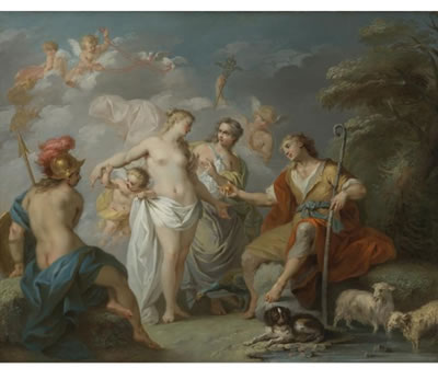THE JUDGMENT OF PARIS by Etienne Jeaurat - Auction record, sale price, and art valuation. Compare with similar artists and explore comparable artworks.