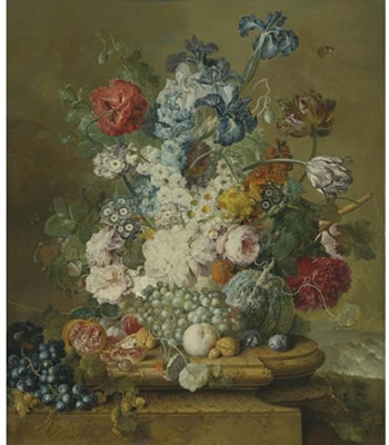 Sample artwork by Jacobus Linthorst (1745 - 1815), known for lush floral still life painting, teaching - View similar artists and auction records