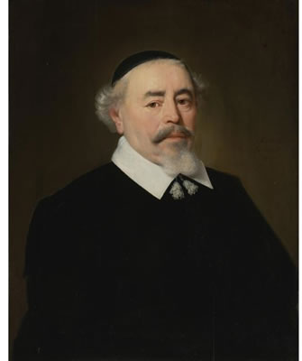 PORTRAIT OF A BEARDED MAN WEARING A SKULLCAP, SAID TO BE THE MAYOR OF DORDRECHT