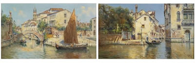 VENICE: A PAIR OF PAINTINGS by Antonio Maria De Reyna Manescau - Auction record, sale price, and art valuation. Compare with similar artists and explore comparable artworks.