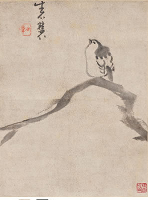 ANCIENT TREES AND LONE BIRD