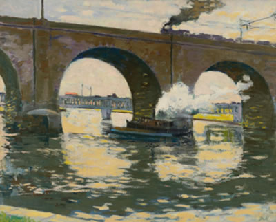 THE BRIDGE (PHILADELPHIA) by John J Dull - Auction record, sale price, and art valuation. Compare with similar artists and explore comparable artworks.