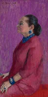 SEATED PROFILE OF HELENA RUBINSTEIN