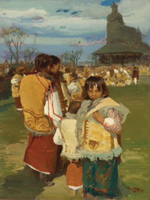 Sample artwork by Iwan Trusz (1869 - 1940/41), known for landscape, portrait, genre painting - View similar artists and auction records