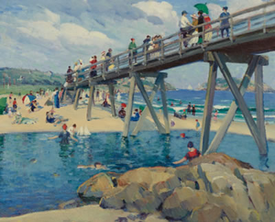 GOOD HARBOR BEACH, GLOUCESTER by Leon Kroll - Auction record, sale price, and art valuation. Compare with similar artists and explore comparable artworks.