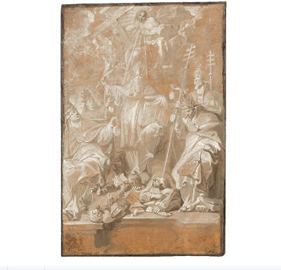 THE FOUR FATHERS OF THE CHURCH WITH SAINT LAMBERT