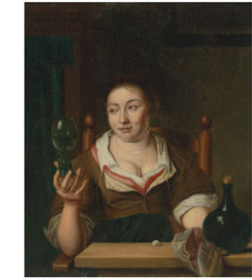 YOUNG WOMAN HOLDING A GLASS OF WINE