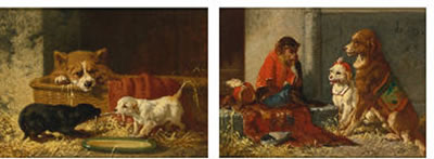 STROLLING PLAYERS AND THE STRUGGLE: A PAIR OF PAINTINGS