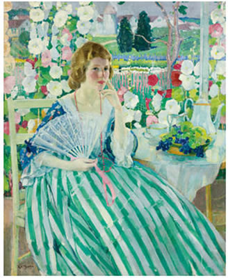YOUNG WOMAN ON A PORCH