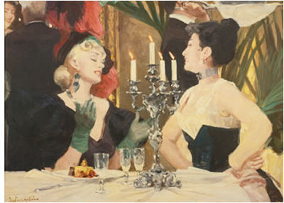 DEUX JEUNES FEMMES À DÎNER
